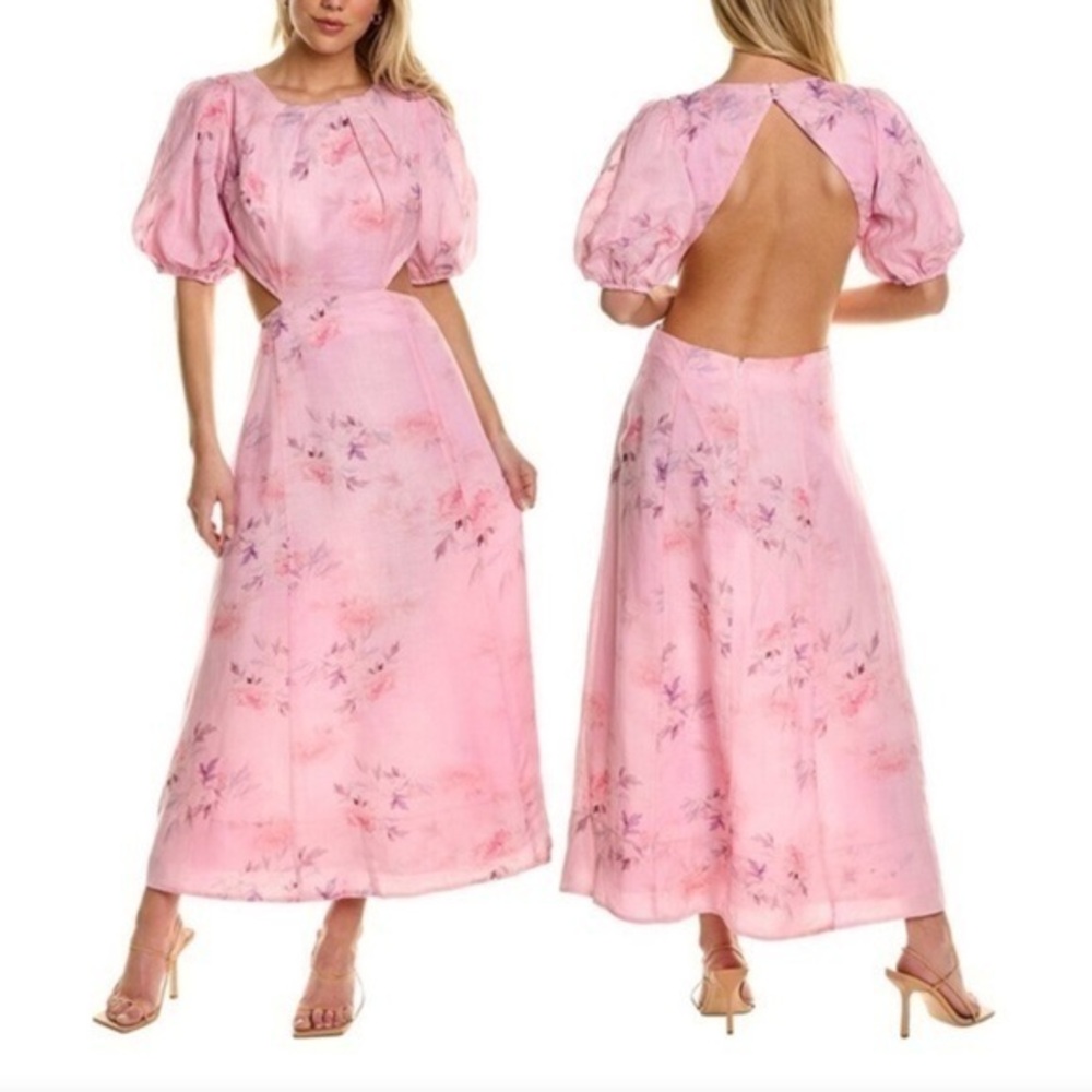 Bardot Malina Floral Open-Back Midi-Dress